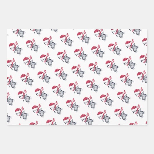 Modernes Schwarz-weißes Weihnachtsgebäck Geschenkpapier Set (Vorderseite)