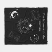Modernes, schwarz zeichnend Universum-Muster für i Fleecedecke (Vorderseite (Horizontal))
