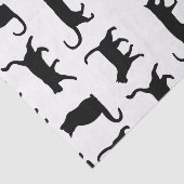Modernes schwarze Katzen-Silhouette-Muster Seidenpapier (Ausschnitt)