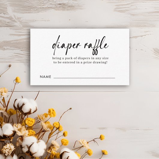 Modernes Schwarzer Schriftart-Windeln Begleitkarte