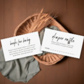 Modernes Schwarzer Schriftart-Windeln Begleitkarte