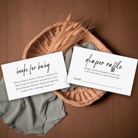 Modernes Schwarzer Schriftart-Windeln Begleitkarte