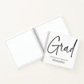 Modernes Schwarzer Text Grad Abschluss Gästebuch Notizblock (Innenseite)