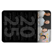 Modernes Schwarzes 2023 Kalender Einfaches Foto Magnet (Horizontal)