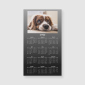 Modernes Schwarzes 2025 Kalender Magnet mit Foto (Vorderseite)