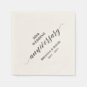 Modernes Schwarzes 30. Hochzeitsjubiläum Party Nap Serviette (Vorderseite)