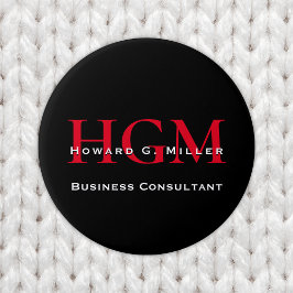 Modernes, schwarzes 3-Buchstaben-Monogramm-Logo fü Button