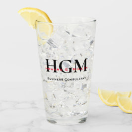Modernes, schwarzes 3-Buchstaben-Monogramm-Logo fü Glas