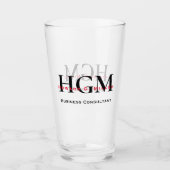 Modernes, schwarzes 3-Buchstaben-Monogramm-Logo fü Glas (Vorderseite)