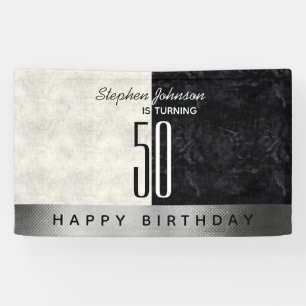 Modernes Schwarzes 50. Geburtstag Banner