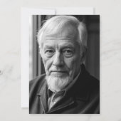 Modernes Schwarzes 80. Geburtstags-Foto Einladung (Rückseite)