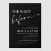 Modernes Schwarzes Abendessen vor der Probe Pergament Einladungen (Vorderseite)