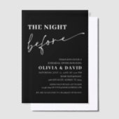 Modernes Schwarzes Abendessen vor der Probe Pergament Einladungen (Versetzt)