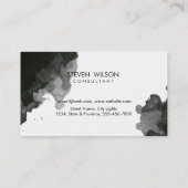 Modernes schwarzes Aquarell-eleganter Künstler Visitenkarte (Rückseite)