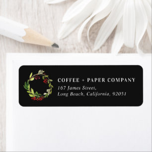 modernes, schwarzes Aquarellkranz