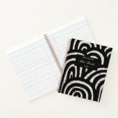 Modernes Schwarzes Arch Muster und Monogramm für S Notizblock (Innenseite)