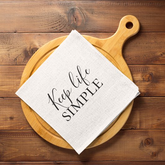 Modernes Schwarzes Behielt Lebenseinfaches Zitat Geschirrtuch