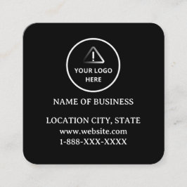 Modernes schwarzes benutzerdefiniertes Logo und QR Quadratische Visitenkarte