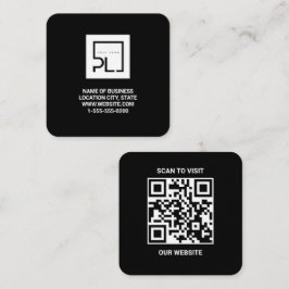 Modernes schwarzes benutzerdefiniertes Logo und QR Quadratische Visitenkarte