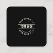 Modernes Schwarzes benutzerdefiniertes Logo und QR Quadratische Visitenkarte (Vorderseite)