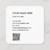 Modernes Schwarzes benutzerdefiniertes Logo und QR Quadratische Visitenkarte (Rückseite)