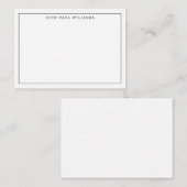 Modernes Schwarzes Beruflich Einfaches Grenzgebiet Mitteilungskarte (Vorne/Hinten)