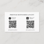 Modernes, schwarzes berufliches Design Visitenkarte (Rückseite)