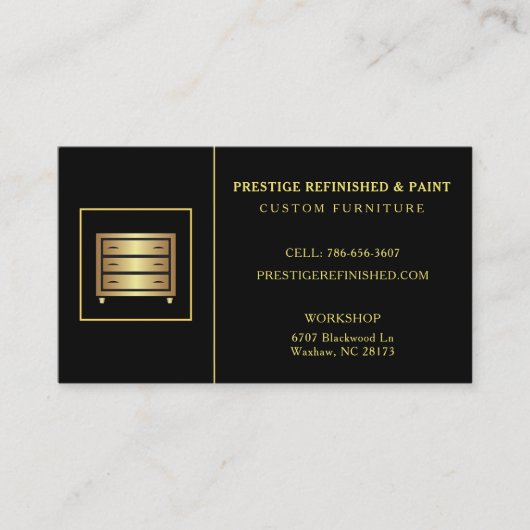 Modernes, schwarzes berufliches Design Visitenkarte (Vorderseite)