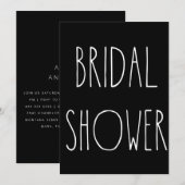 Modernes Schwarzes Brautparty II Einladung (Vorne/Hinten)