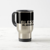 Modernes Schwarzes, Christlich in Jesus' Namen Reisebecher (Vorderseite Links)