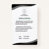 Modernes Schwarzes Design mit EMT Barcode Integrat Ausweis (Rückseite)