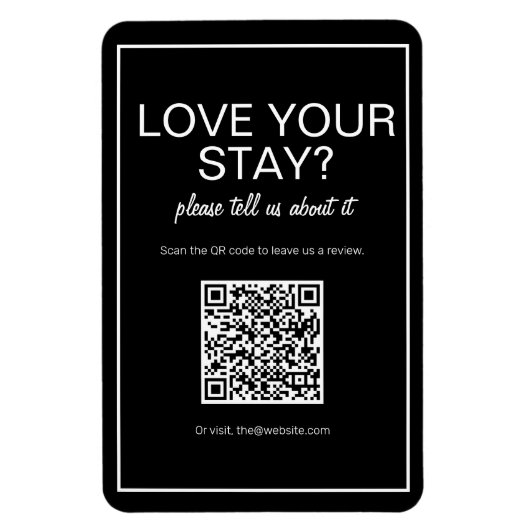 Modernes Schwarzes Digital QR Code Review Magnet (Vertikal)