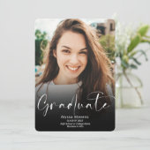 Modernes Schwarzes Drehbuch 2 Fotos Abschluss Ankündigung (Stehend Vorderseite)