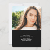 Modernes Schwarzes Drehbuch 2 Fotos Abschluss Ankündigung (Rückseite)