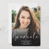 Modernes Schwarzes Drehbuch 2 Fotos Abschluss Ankündigung (Vorderseite)