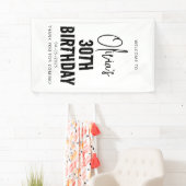 Modernes Schwarzes Drehbuch 30. Geburtstag Chic &  Banner (Insitu)