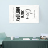 Modernes Schwarzes Drehbuch 30. Geburtstag Chic &  Banner (Messeveranstaltung)