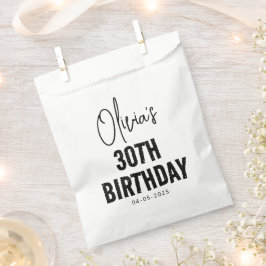 Modernes Schwarzes Drehbuch 30. Geburtstag Chic &  Geschenktütchen