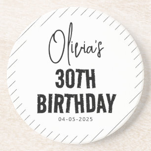 Modernes Schwarzes Drehbuch 30. Geburtstag Chic &  Getränkeuntersetzer