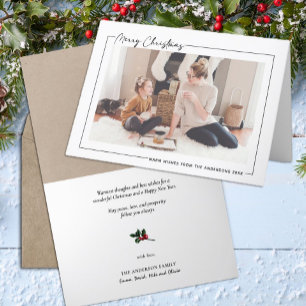 Modernes Schwarzes Drehbuch auf Beige Minimalistis Feiertagskarte