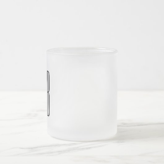 Modernes Schwarzes Einfaches Drei-Buchstaben-Hochz Mattglastasse (Mittel)