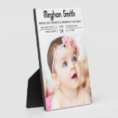 Modernes Schwarzes Einfaches Foto - Geburtsankündi Fotoplatte (Seite)