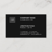 Modernes Schwarzes Einfaches Schlichtes Berufliche Visitenkarte (Vorderseite)