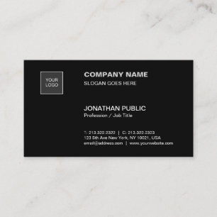 Modernes Schwarzes Einfaches Schlichtes Berufliche Visitenkarte