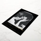 Modernes Schwarzes Elegantes Foto Folien Feiertagskarte (Gedreht)