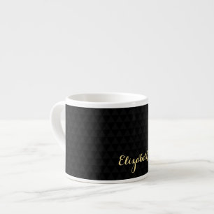 Modernes Schwarzes Elegantes Gold Script Chic Mit  Espressotasse