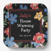 Modernes Schwarzes Erwärmung Party Pappteller (Vorderseite)