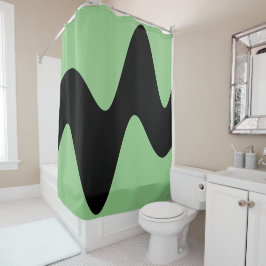 Modernes Schwarzes Flussbett grün Duschvorhang
