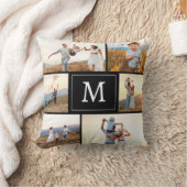 Modernes Schwarzes Foto Kissen (Decke)