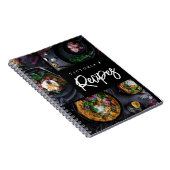 Modernes Schwarzes Foto Rezept Notizblock (Rechte Seite)